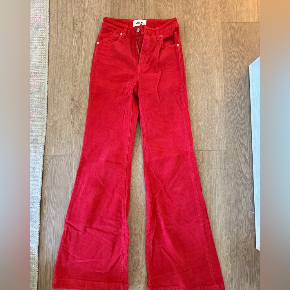 ROLLA'S Vibrant Red Corduroy Pants